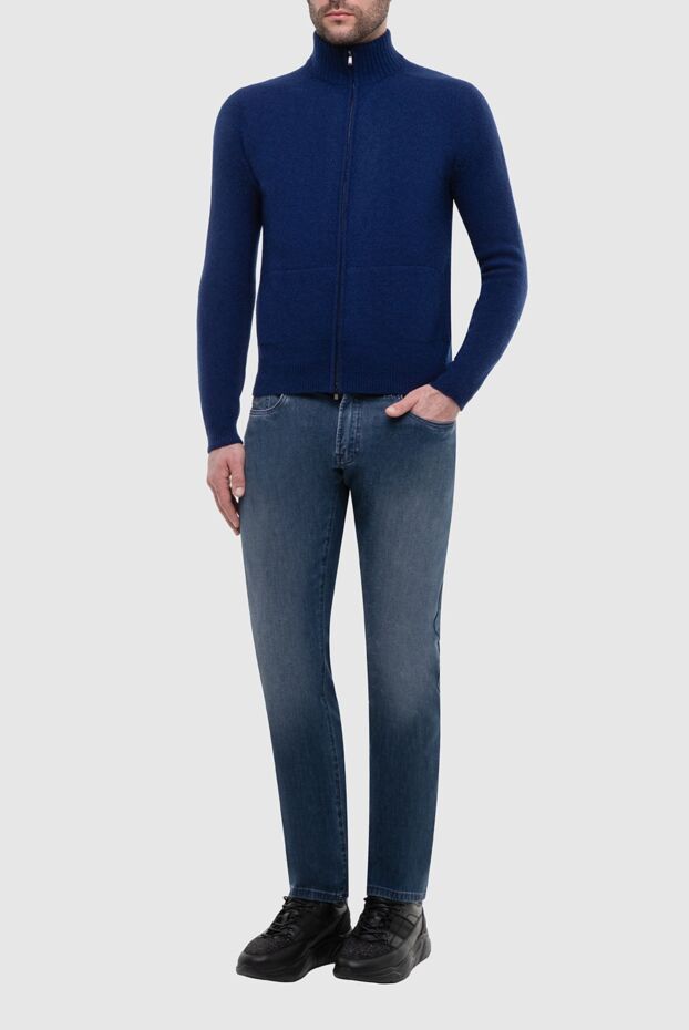 Malo cardigan for men made of wool and cashmere blue 165318 - photo 2