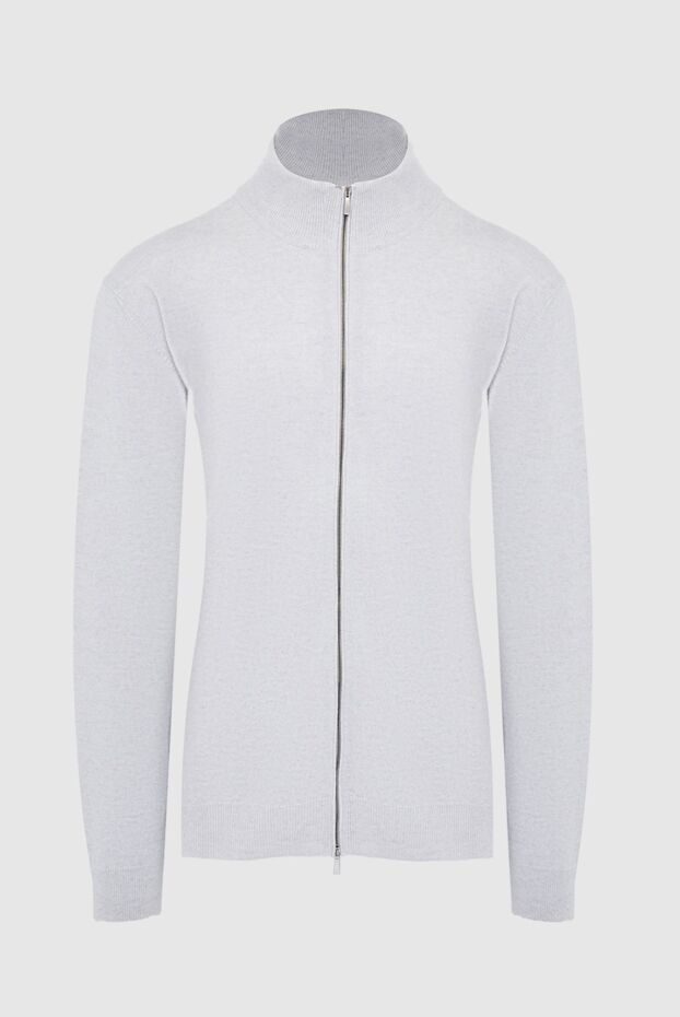 Malo light grey men's cashmere jumper with zip and stand-up collar
165330 - photo 1