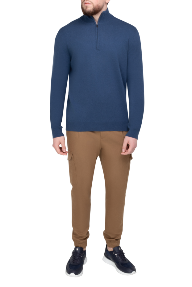 Malo blue men's trouser suit with a zipper down to the middle of the chest 165345 - photo 2