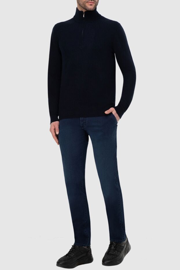 Malo dark blue men's trouser with a zipper to the middle of the chest 165346 - photo 2