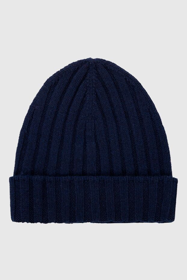 Gran Sasso dark blue ribbed cashmere beanie for men 165436 - photo 1