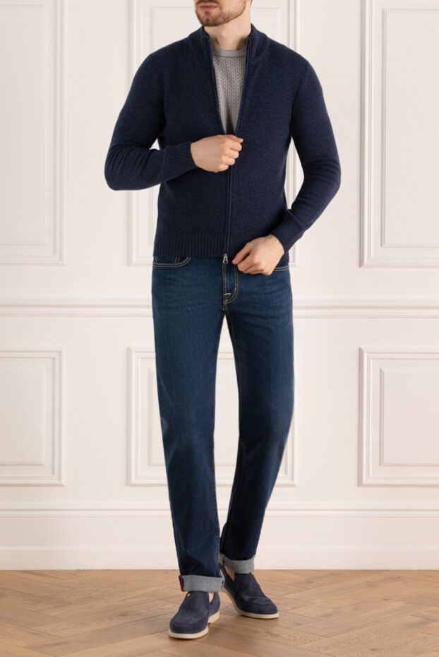 Gran Sasso men’s dark blue zip-up cardigan 165579 - photo 2
