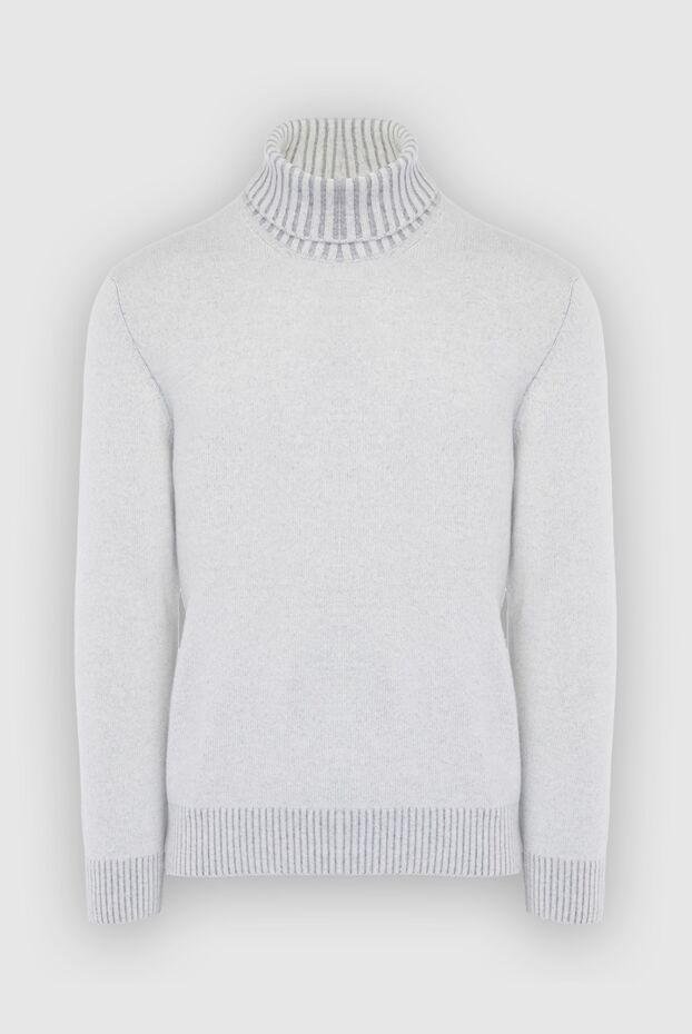 Gran Sasso white cashmere turtleneck with contrast trimmed edges for men 165704 - photo 1