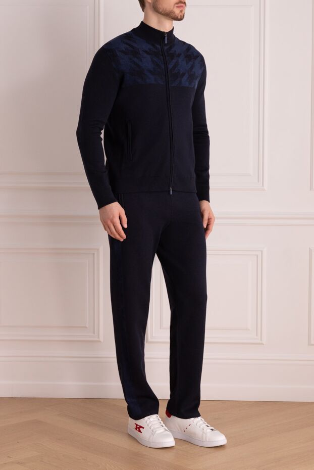 Zilli men’s blue tracksuit with stand-up collar and contrasting insert 165757 - photo 3