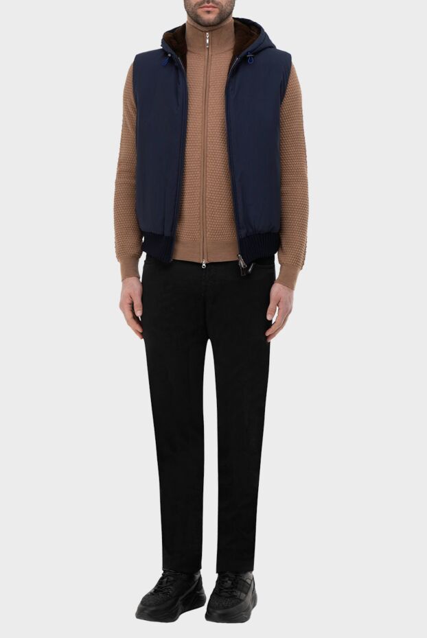 Fabio Gavazzi blue wool, polyamide and silk vest for men 165812 - photo 2