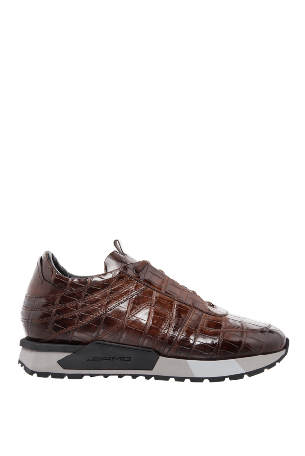 Santoni brown alligator leather sneakers for men 165978 - photo 1