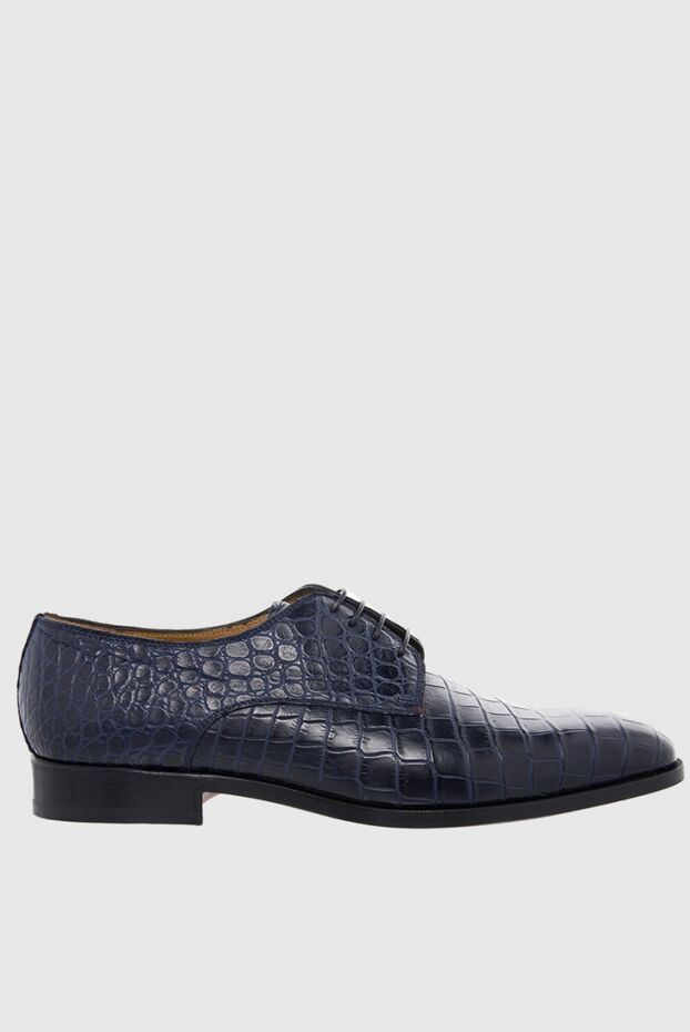 Cesare di Napoli blue structured alligator leather derby shoes for men 165997 - photo 1