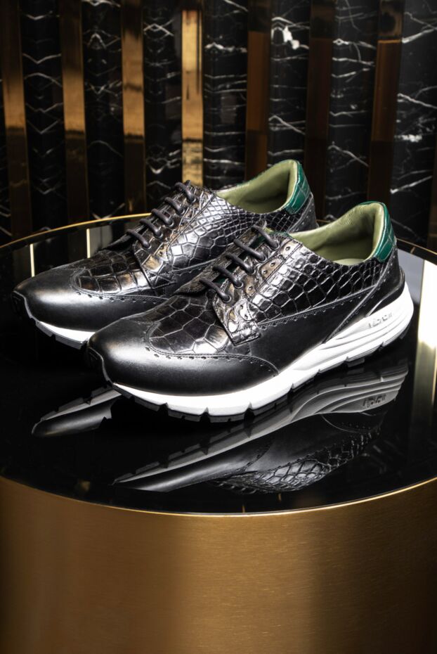 Tardini sneakers in glossy crocodile leather with a cushioned sole and contrast trim
 165999 - photo 2