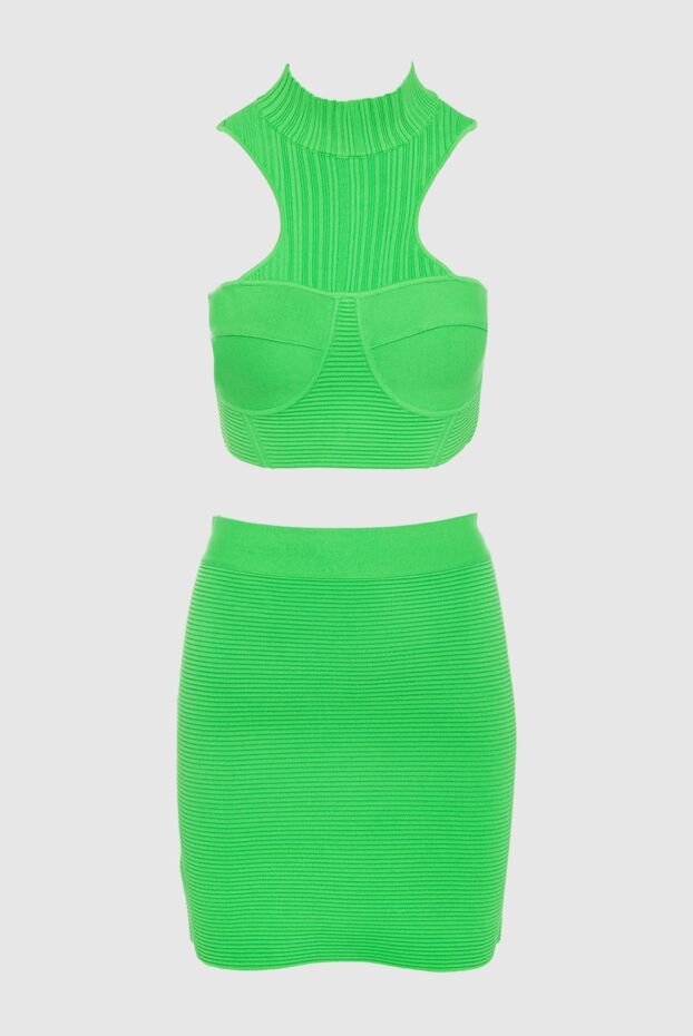 Herve Leger тығыз шағын юбкамен жұптастырылған жасыл түсті биік мойын 166171 - фото 1