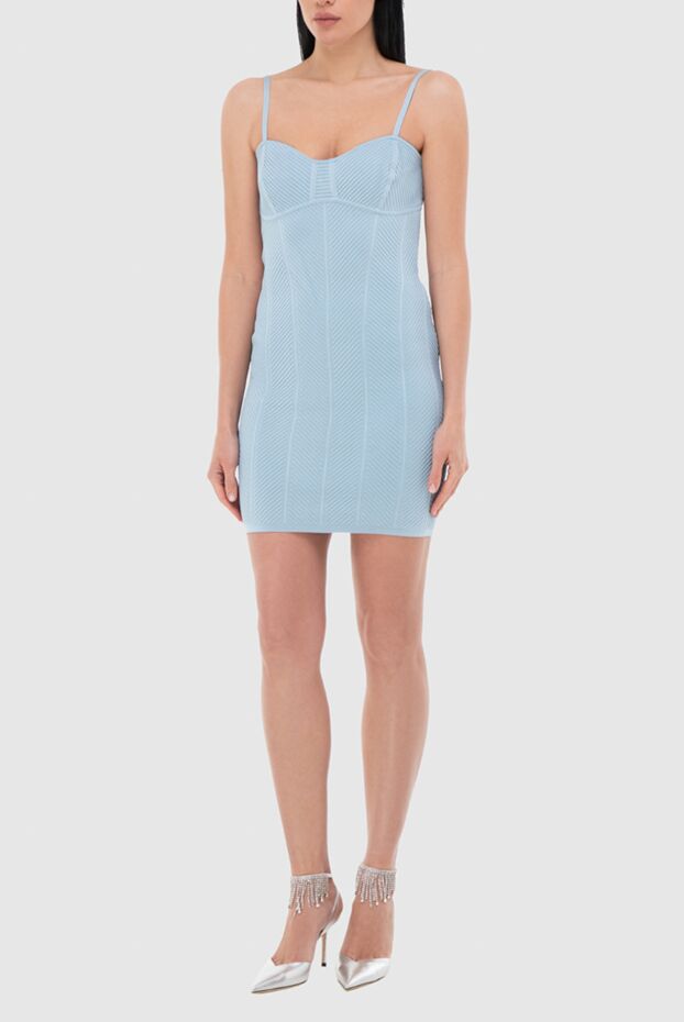Herve Leger бретелькалы көк фактуралы әйелдер көйлегі 166172 - фото 2