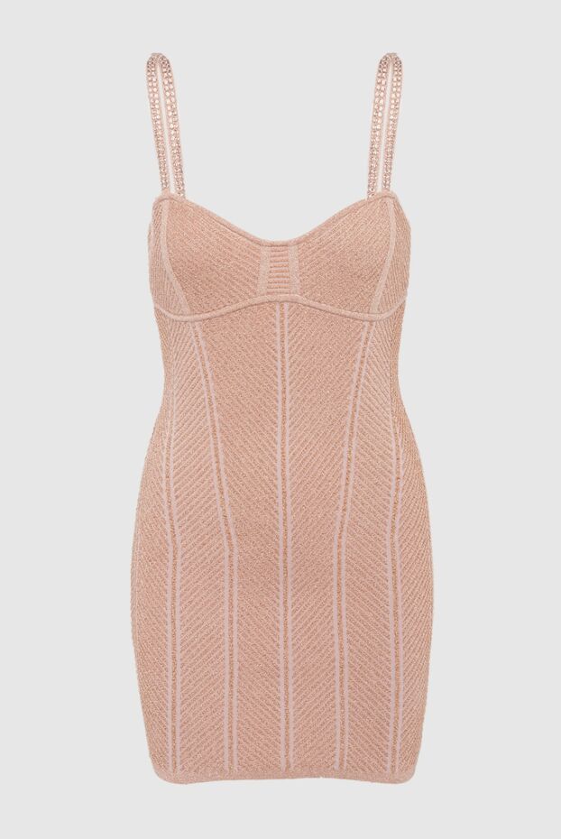 Herve Leger бретелькалы беж фактуралы әйелдер көйлегі 166173 - фото 1
