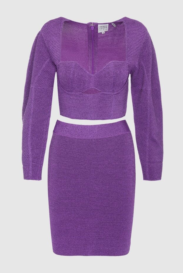 Herve Leger әйелдерге арналған күлгін вискоза және полиэфир юбка костюмі 166177 - фото 1