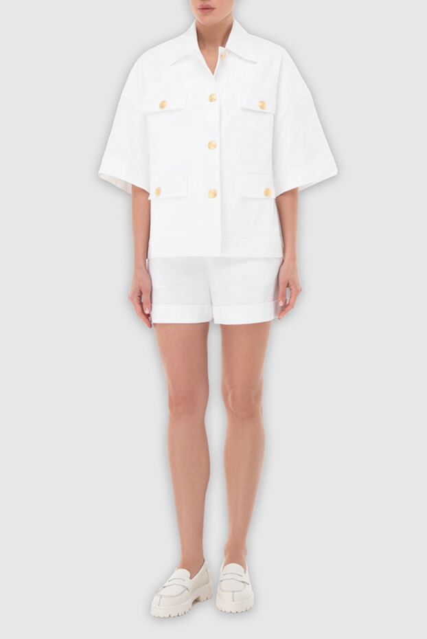P.A.R.O.S.H. stylish women's set white with accent buttons and shorts 166227 - photo 2