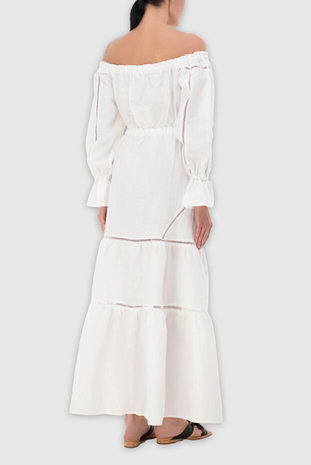 Moeva white linen dress with scalloped trim and puff sleeves
 166247 - photo 3