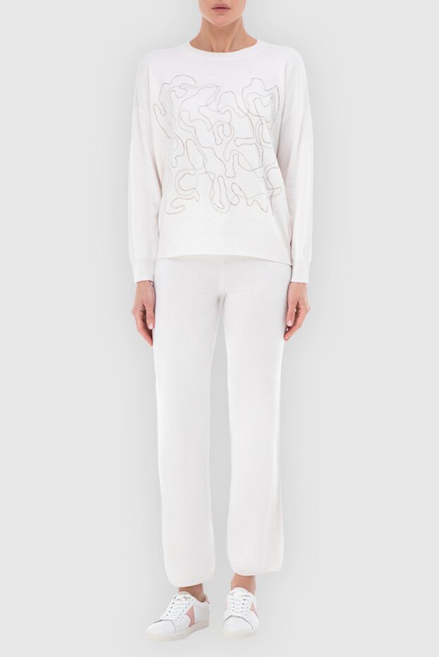 Peserico women's beige walking suit with embroidery 166302 - photo 2