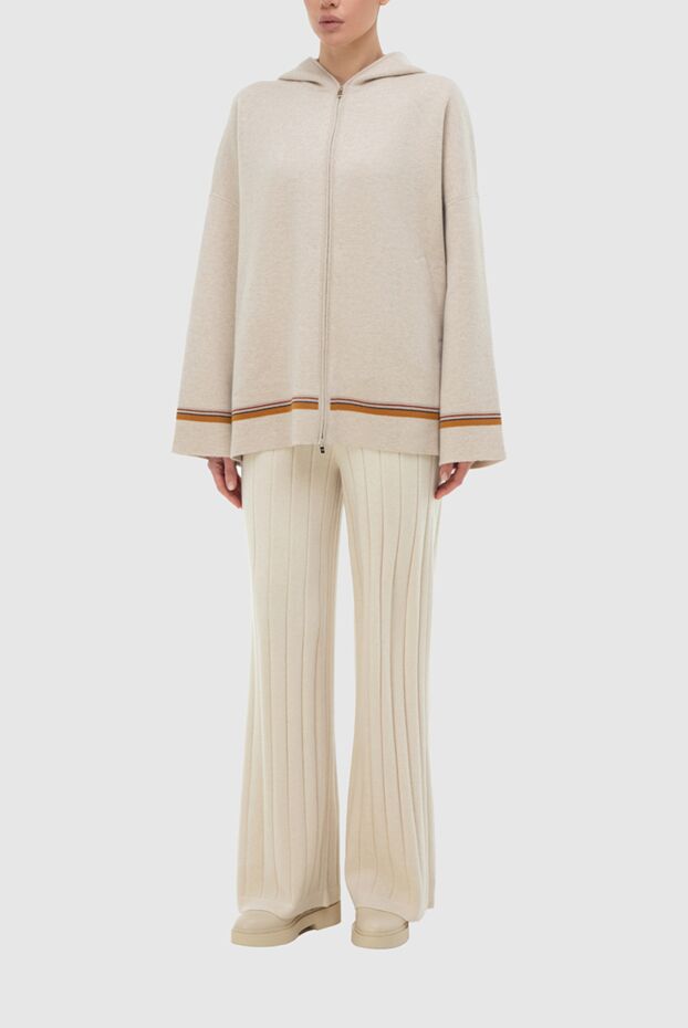 Loro Piana women's cashmere loose-fit beige pants 166311 - photo 2