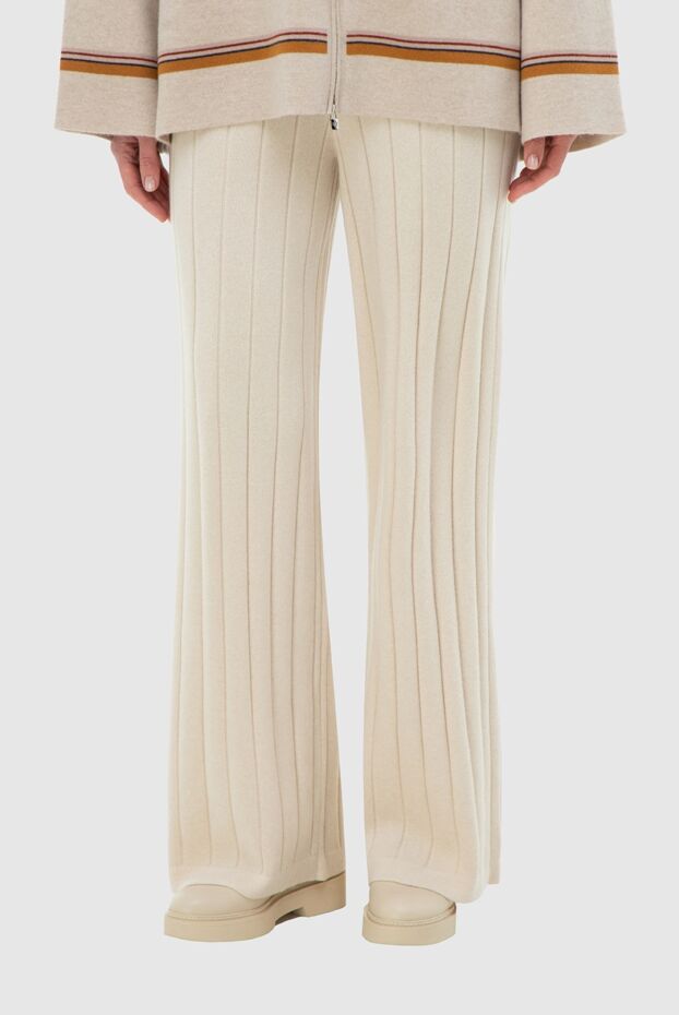 Loro Piana women's cashmere loose-fit beige pants 166311 - photo 3