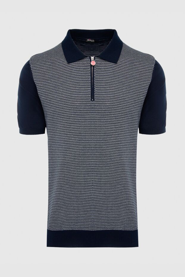 Kiton контрастты микропаттернді қара мақта поло көйлек ерлерге арналған 166327 - фото 1