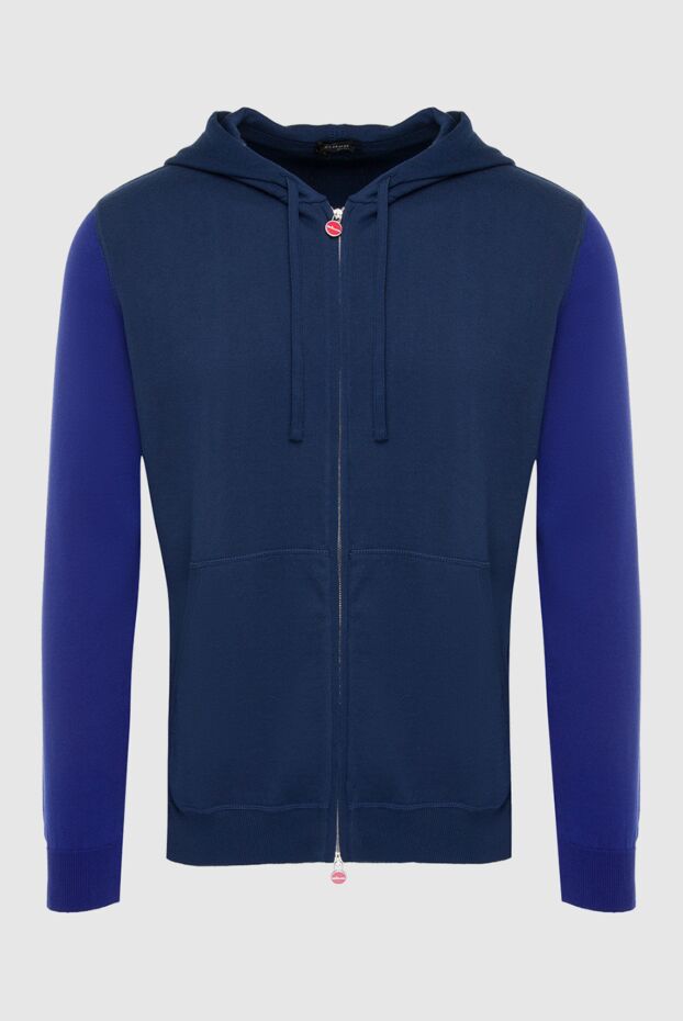 Kiton толстовка синяя хлопковая с капюшоном двухцветная в спортивном стиле
166374 - фото 1