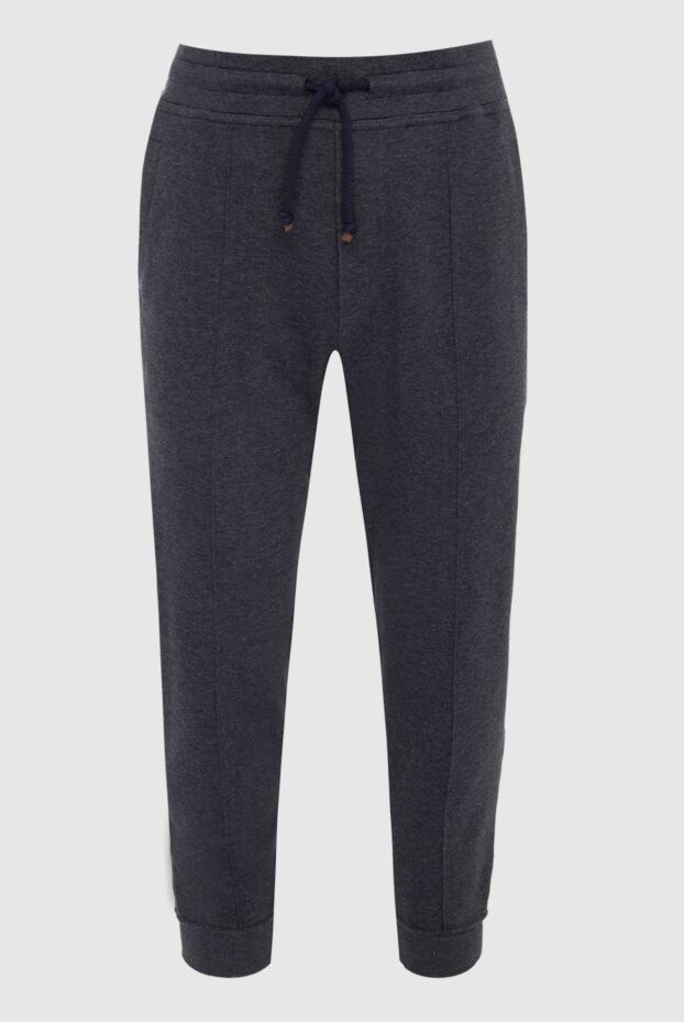 Brunello Cucinelli dark gray cotton jersey trousers with decorative stitching down the center.
166417 - photo 1