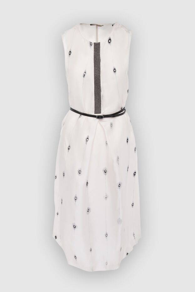 Fabiana Filippi women's white silk midi dress with contrast trim 166428 - photo 1