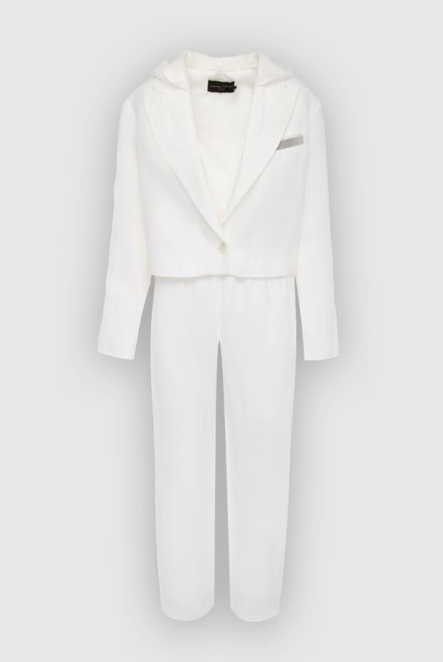 Fabiana Filippi women's white linen suit with a cropped jacket 166429 - photo 1