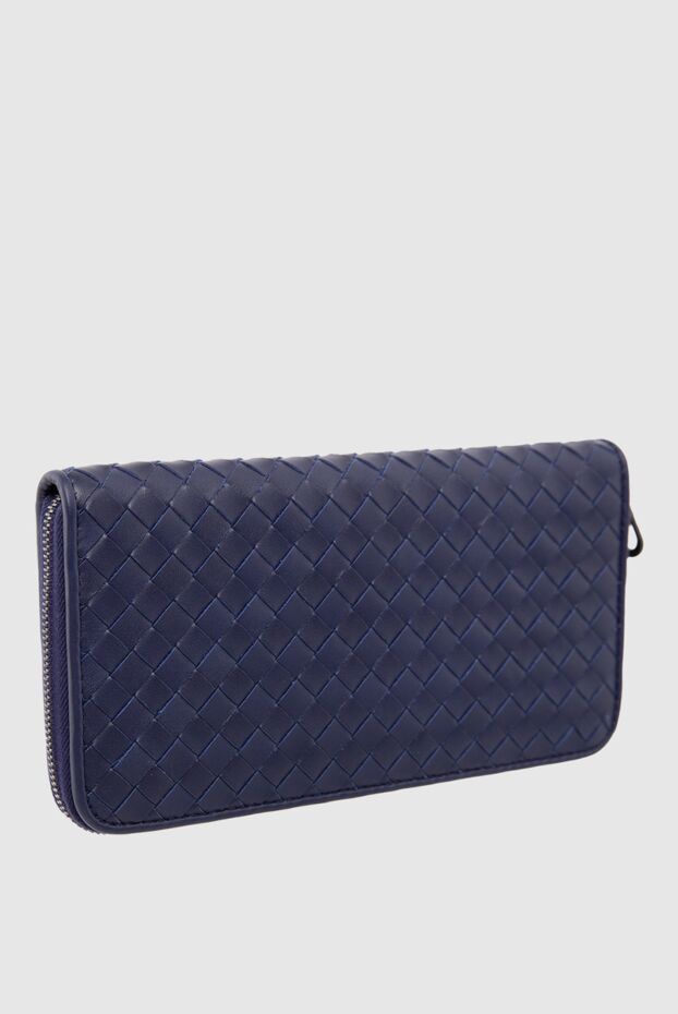 Bottega Veneta ерлерге арналған найзағайлы көк былғары intrecciato piccolo клатчы 166502 - фото 3