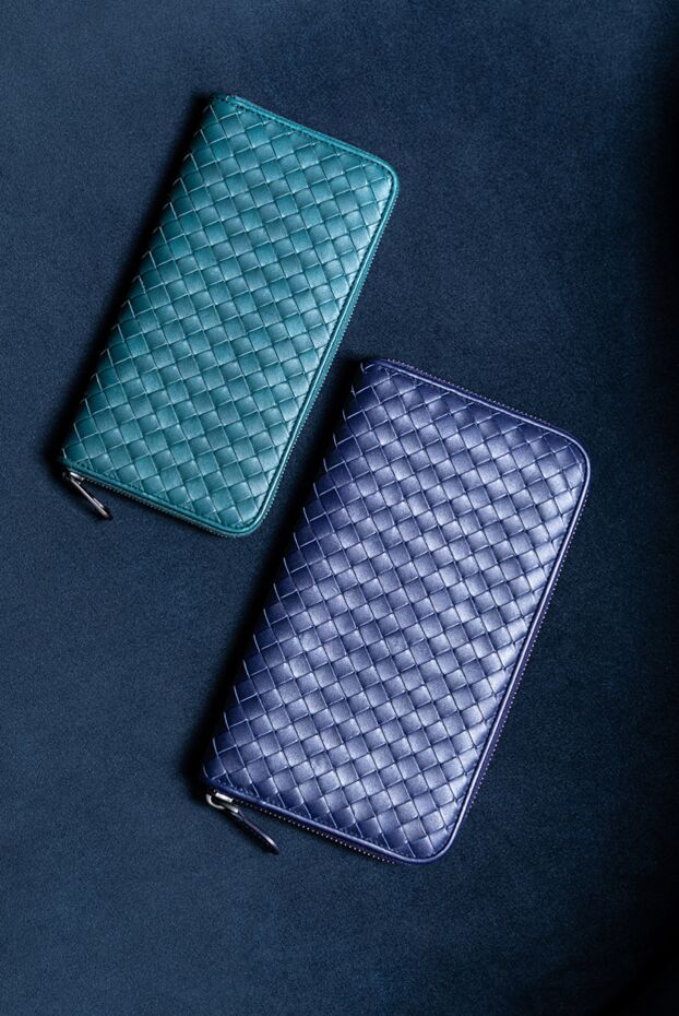 Bottega Veneta ерлерге арналған найзағайлы жасыл былғары intrecciato piccolo клатчы 166504 - фото 2