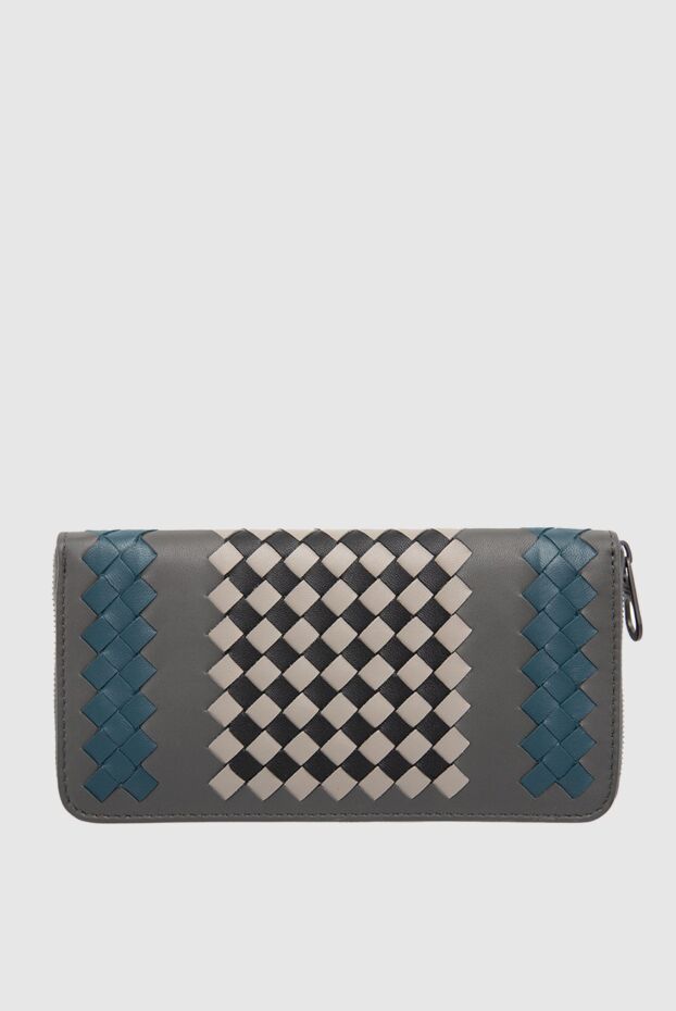 Bottega Veneta таза былғарыдан жасалған ерлер муфтасы, сұр түсті 166505 - фото 1
