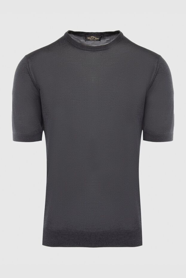 Cesare di Napoli black and grey silk short-sleeve jumper for men 166559 - photo 1