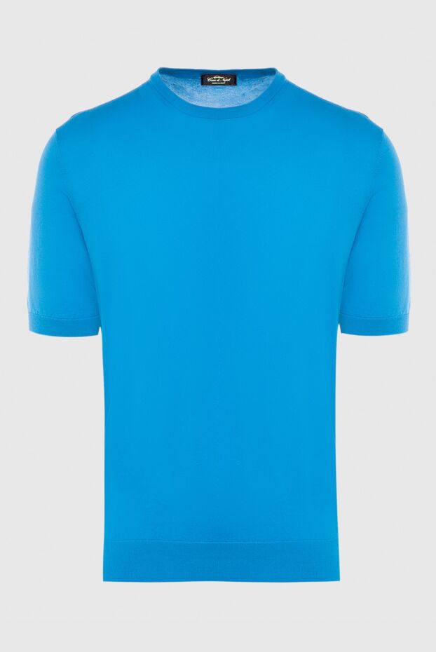 Cesare di Napoli deep blue cotton short-sleeve jumper for men 166617 - photo 1