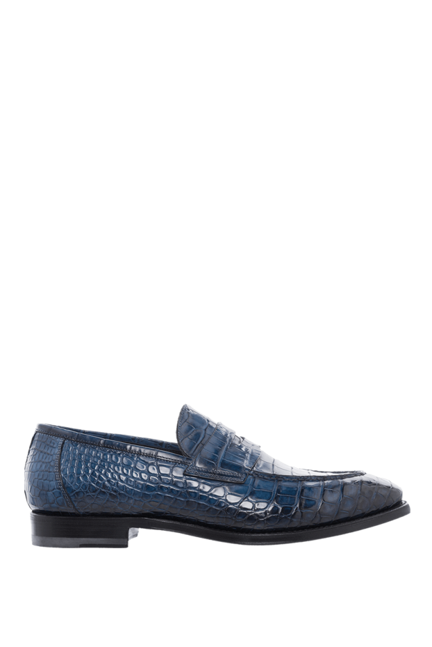Santoni men's crocodile leather loafers blue and black with glossy finish
166756 - photo 1