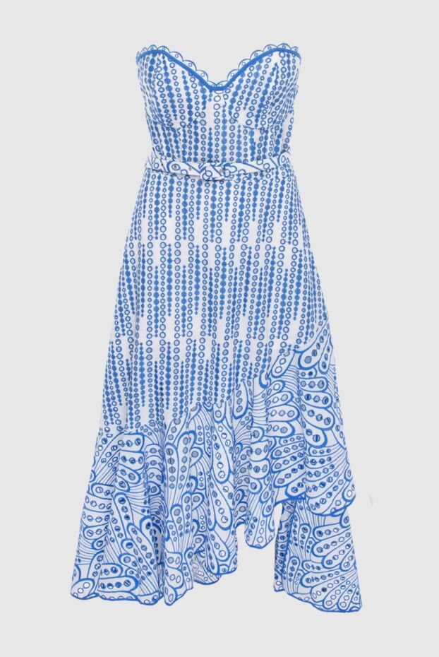 Charo Ruiz blue patterned strapless dress for women 166805 - photo 1