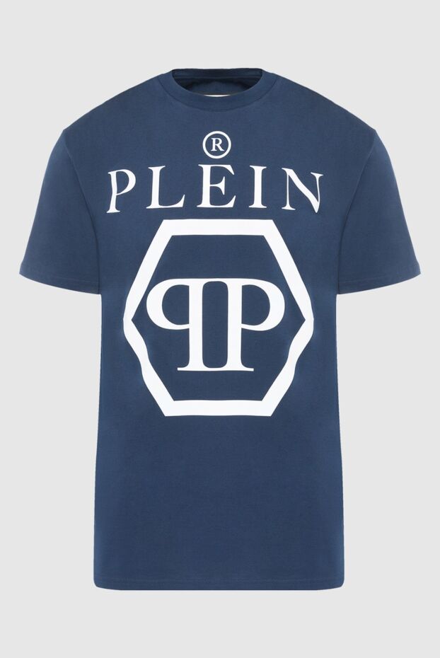 Philipp Plein хлопковая футболка в синем цвете с белым брендингом
166830 - фото 1