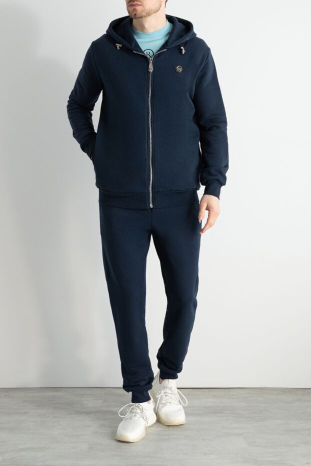 Philipp Plein men's cotton sports set with joggers and sweatshirt blue 166838 - photo 2