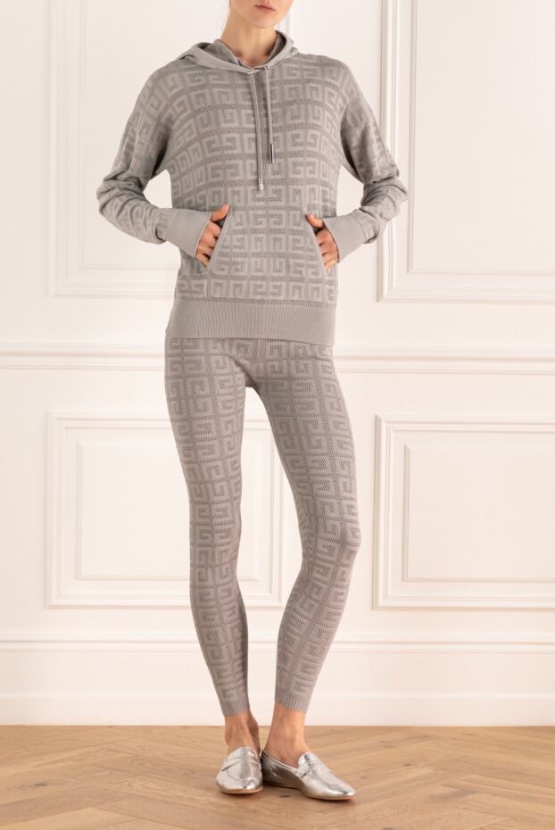 Givenchy cozy gray women's suit with geometric jacquard pattern 166890 - photo 2