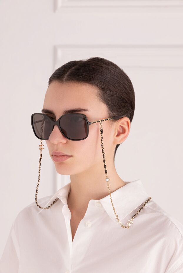 Chanel тізбекті төртбұрышты қоңыр әйелдер көзілдірігі 166937 - фото 2
