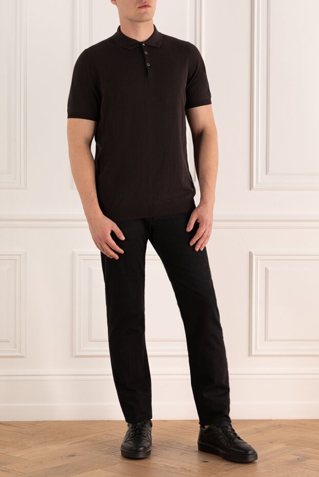 Kiton jeans black with matte finish and red accents
 167009 - photo 2