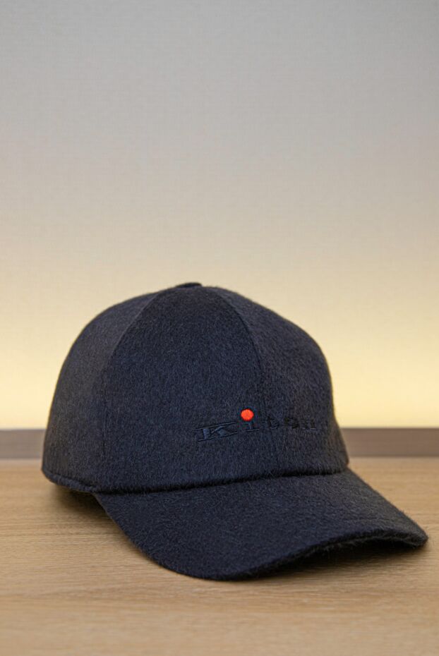 Kiton black cashmere baseball cap with embroidery and signature dot
 167012 - photo 2