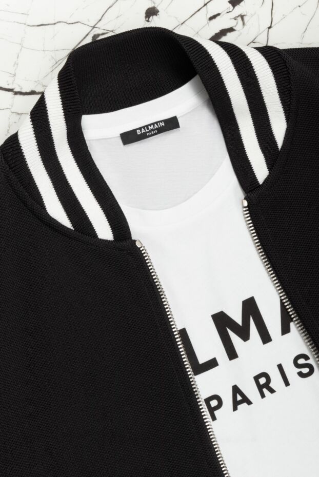 Balmain white cotton t-shirt with black logo

 167026 - photo 2
