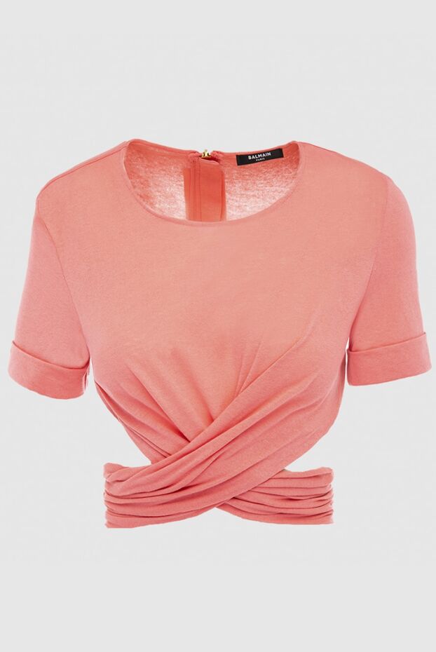 Balmain топ из хлопка и полиэстера розовый женский 167039 - фото 1