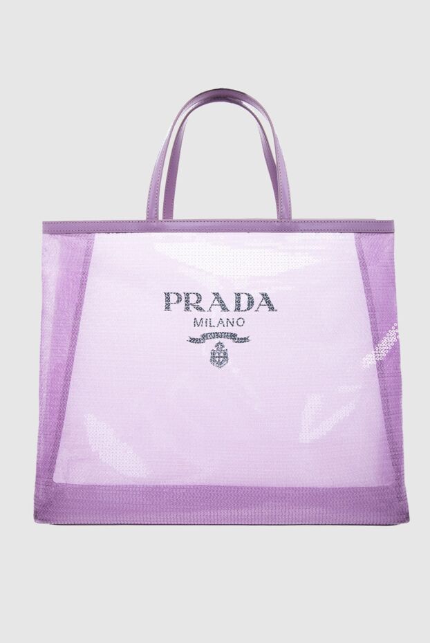Prada қара логотипі бар күлгін әйелдер сөмкесі 167050 - фото 1