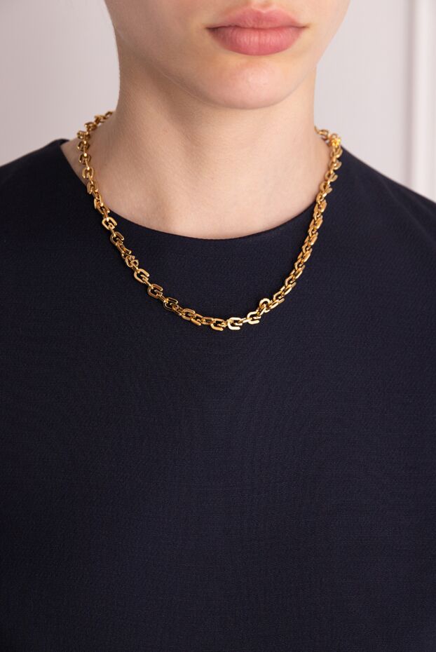 Givenchy yellow metal chain necklace g chain necklace women's 167061 - photo 3