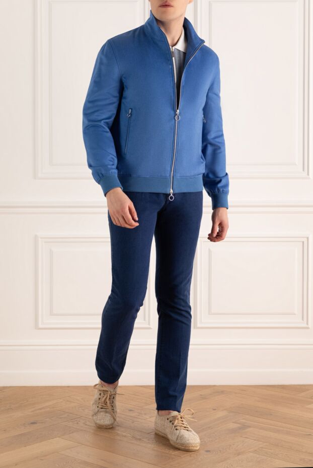 Seraphin blue cashmere jacket for men 167073 - photo 2