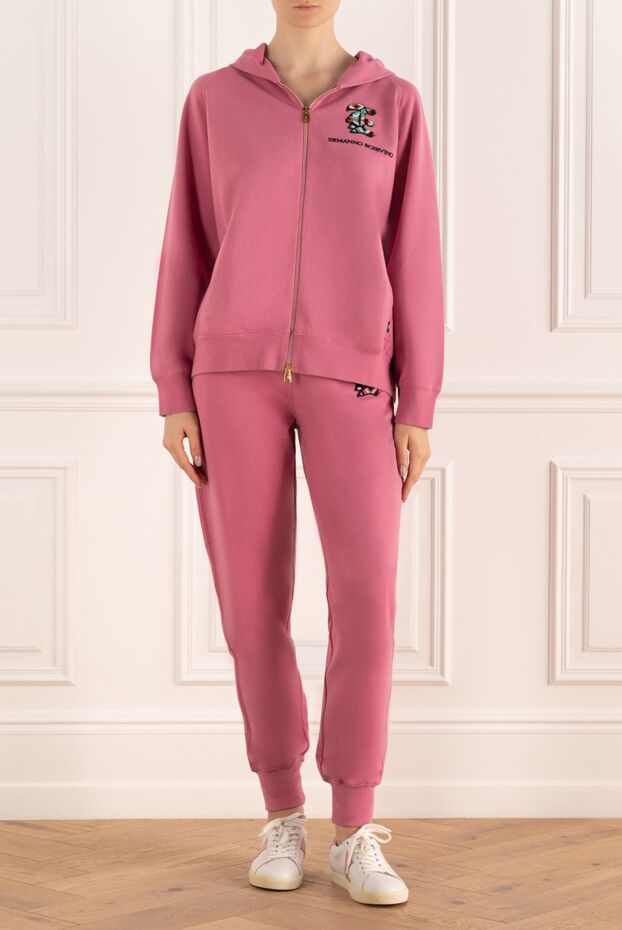 Ermanno Scervino капюшоны және серпімді шалбары бар қызғылт мақта спорт костюмі
 167112 - фото 2