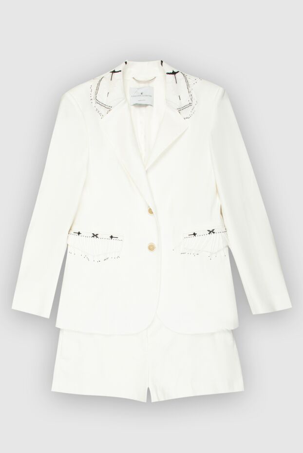 Ermanno Scervino әйелдердің ақ зығыр матасы және куртка және шорттары бар модальды костюм
167122 - фото 1