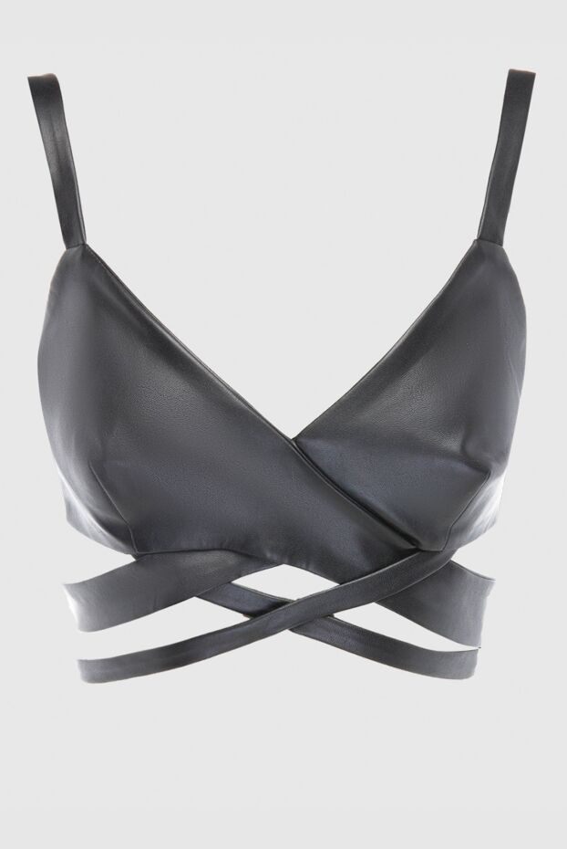 Ermanno Scervino black leather cross effect strappy top 167133 - photo 1