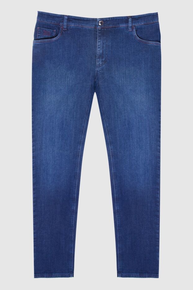 Zilli deep indigo straight leg jeans with subtle tonal stitching 167151 - photo 1