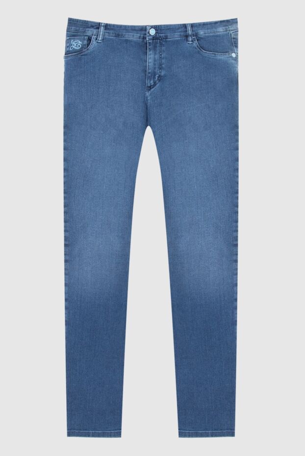 Zilli men's blue denim jeans with branded decor 167154 - photo 1