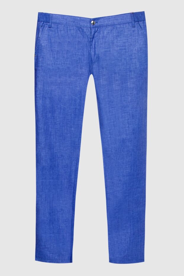 Zilli summer men's trousers made of natural linen blue
167169 - photo 1